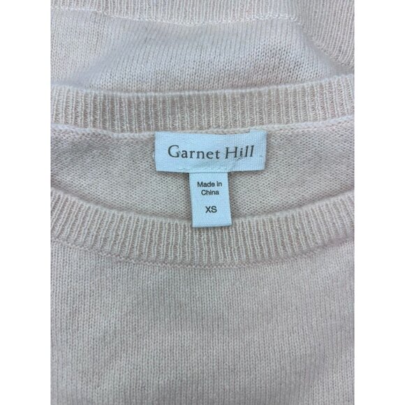 Garnet Hill women's XS soft pink long sleeve cashmere lace layered tunic sweater - Picture 6 of 7